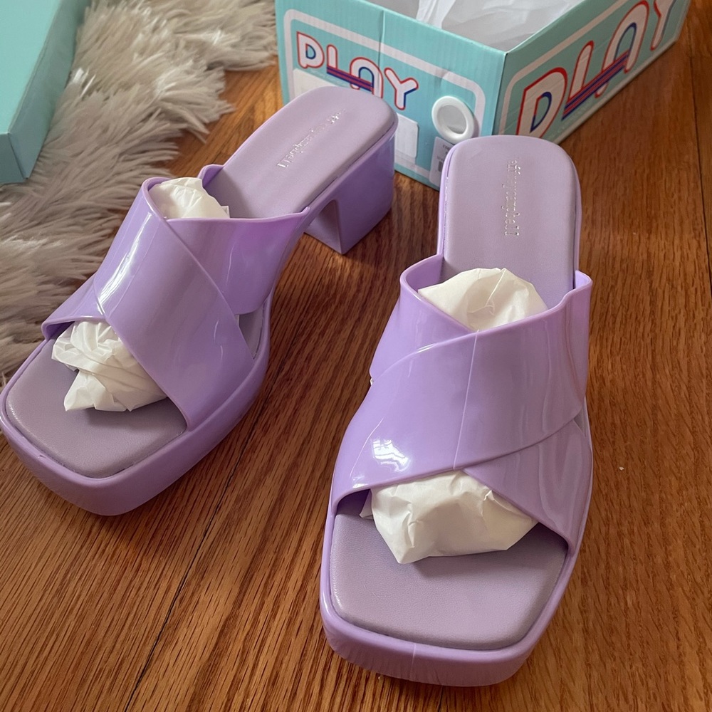 NEW Jeffrey Campbell Heeled Jelly Sandal in Lilac